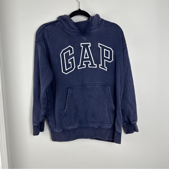 Y2K GAP Hoodie Navy Teen Size 12 Large Pullover - Picture 2 of 4